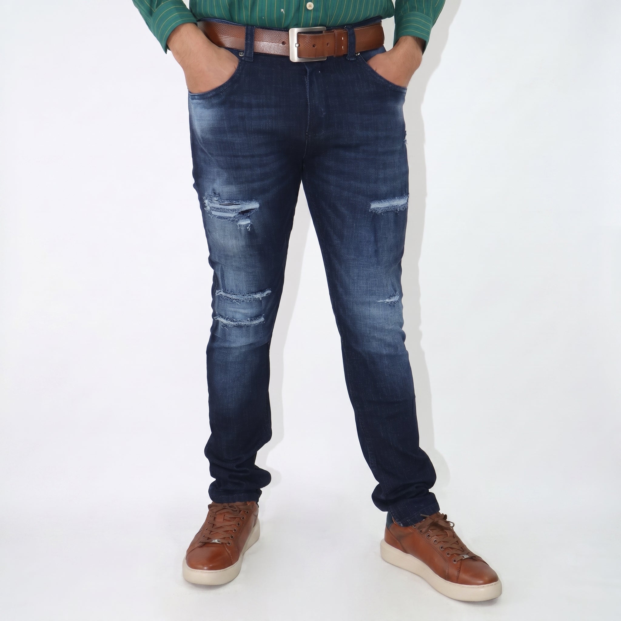 JEAN PREMIUM AMIRI AZUL OSCURO CON RASGADOS