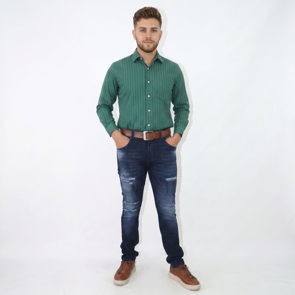JEAN PREMIUM AMIRI AZUL OSCURO CON RASGADOS